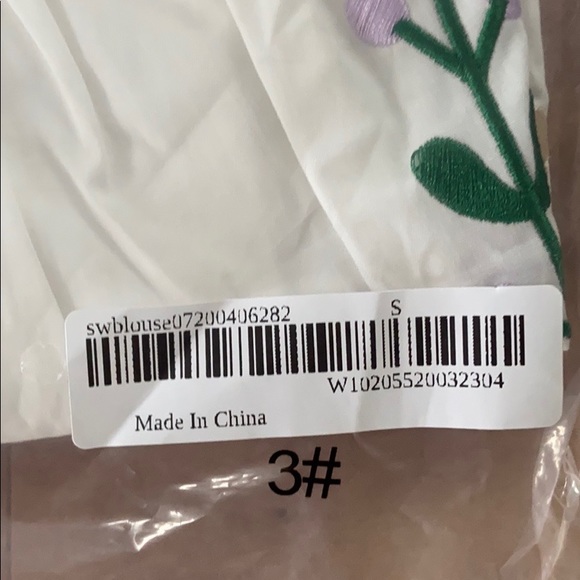 SHEIN 100% Cotton Embroidered Sleeves Top - Picture 8 of 14